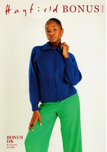 Hayfield Bonus Double Knit Knitting Pattern, 10592 Cardigan