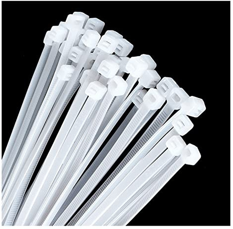 Fascette stringicavo bianche da 35,6 cm per uso esterno, 100 fascette in nylon lunghe e resistenti trasparenti Grandi fascette in plastica industriale