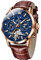 OLEVS Men Skeleton Watch Automatic Designer Luxury Mechanical Wrist Watches Brown Leather Dress Casual Moon Phase Luminous Waterproof