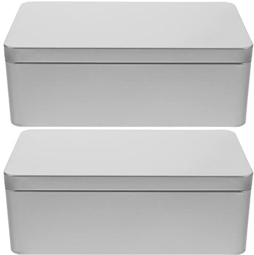 Cabilock 2pcs Small Tin Box for Tea Sugar Spices Portable Metal Storage Container Lid Practical Kitchen Organizer for Tea