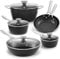 BEZIA Induction Cookware Nonstick, Pots and Pans Set for Induction Cooktop, Compatible with All Stoves, Dishwasher Safe Kitchen Cooking Pan Set with Frying Pans, Saucepans & Stockpot, 10-Piece