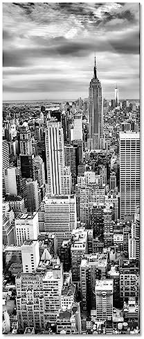 Pixxprint Glasbild Panorama, Wandbild aus Echtglas, Skyline von New York, 100x40 cm, inkl. Aufhängung und Abstandshalter