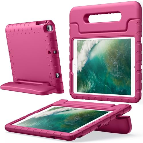 JETech Kinder Hülle für iPad 9,7 Zoll (6./5. Generation, 2018/2017), iPad Air 2/1 9,7 (2./1. Generation, 2014/2013) und iPad Pro 9,7 2016, Stoßfeste Tablet Schutzhülle mit Griff Ständer (Pflaume)