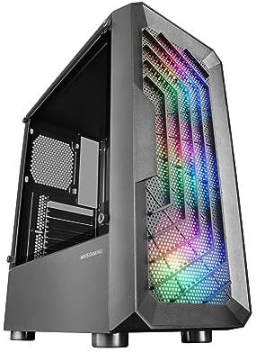 Mars Gaming MC-TOR, Case Semitower ATX Gaming, Finestra Laterale Completa, Design Mesh Frontale, 3x Ventole Frontale FRGB 120mm, Design a Doppia Camera, Nero