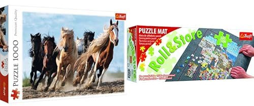 Bundle Trefl - Puzzle Galoppierende Pferde 1000 Teile + Puzzlematte, 500-1500 Teile Puzzle Trefl