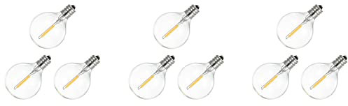 Bdfhjln 9 Stück G40 LED-Leuchtmittel, bruchsicher, E12-Schraubsockel, für Solar-Lichterketten, Warmweiß