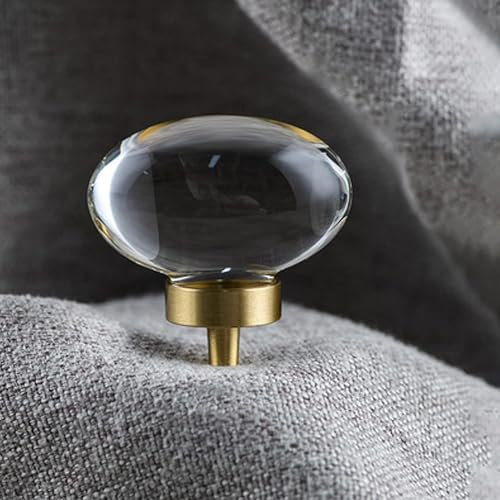 Drawer Door Handles 1X Clear Crystal Glass Door Knobs Extra Large Kitchen Door,Handle Bedroom Pull Handle with Screw Set Home Hardware (B)/B (a Silver)