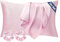 Seiwohl Satin Kissenbezug 40 x 80 2er Set, Weich wie Seidenkissenbezug Silk Pillowcase, Vegane Seide Kopfkissenbezug Kissenhülle Seidenkopfkissen für Haar und Haut mit 2 Haargummis, Rosa
