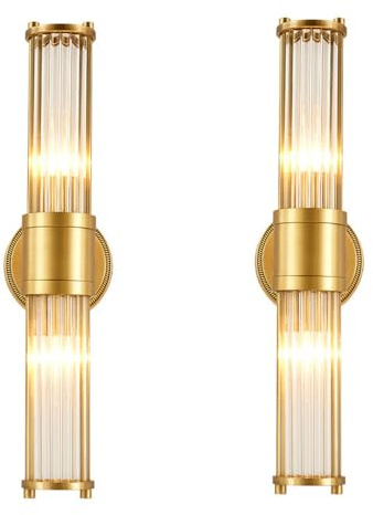 MODEBHD Wandleuchte Wandleuchte Vintage Beleuchtung Innen Wandleuchte Gold mit Glasschirm und Wandlampen mit E27 Fassung für Badezimmer, Schlafzimmer, Nachttisch, c