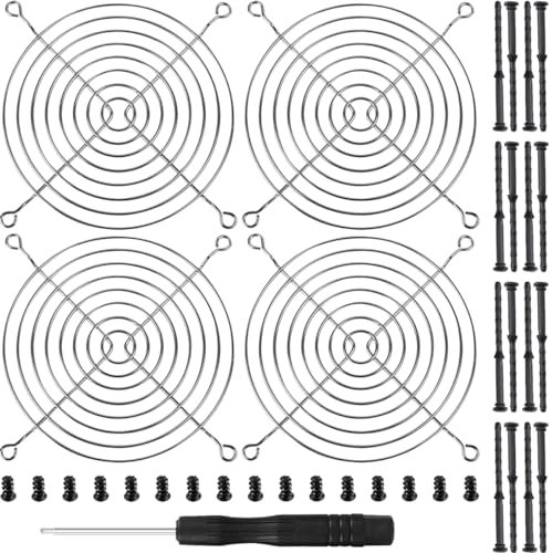 DAOKAI Lüftergitter 120x120mm, Schutzgitter für Lüfter Grill 120mm Steel Basis Lüfterabdeckung Lüfterschutz Luftstrom-durchlässig mit Schrauben für PC-Lüfter (4 Stück)