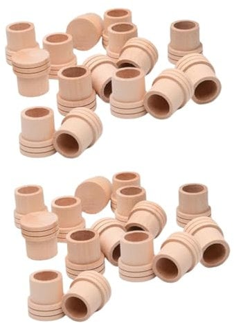 minkissy 40 Stk Moxa-Feuerlöscher Massagerolle aus Holz Löschkappe für Moxa durchblutung Rollen Moxa-Zubehör Holzlöscher für Moxa Haupt Massagegerät Hammelfleisch hölzern