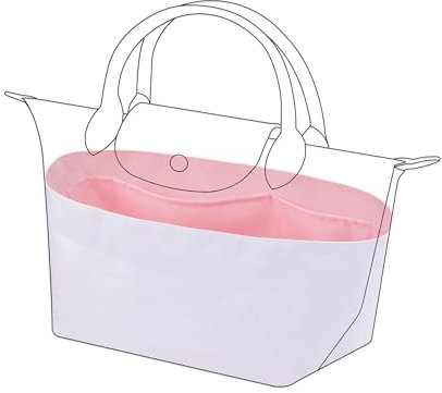 DGAZ Leichter Taschen Organizer, Seide und Dupont Papier Innentaschen für Longchamp Le Pliage Original M Kurze Griffe Handtaschen (Rosa)
