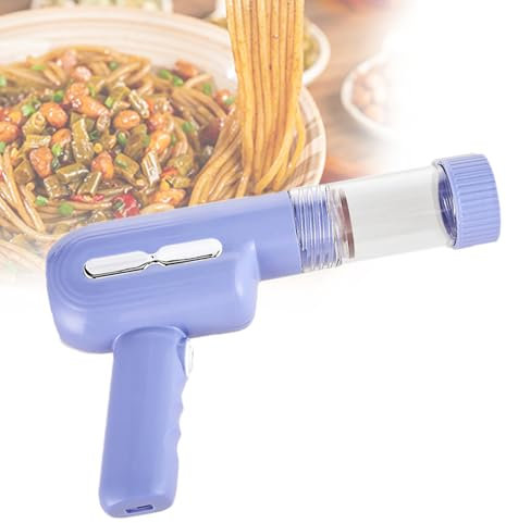 Electric Pasta Maker Gun, Handheld Automatic Pasta Maker Machine, 6-In-1 Automatic Efficient Noodle Making Machine, Stainless Steel Noodle Maker with Shaping Moulds, for Spaghetti, Noodles purple