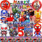 HTTMTTS Anniversaire Avenger Décoration 5 Ans, Avenger Kit Vaisselle FêTe Garcon, D'anniversaire Deco Bannières Assiettes,Tasses Nappe Serviettes Fêtes Décorations Enfants(10 invités)
