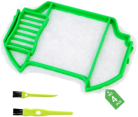 YUKOVEP Filtre aspirateur compatible avec Vorwerk Folletto VK7/FP7 (7 séries), Lot de 4, Aspirateur traîneau, Aspirateur vertical