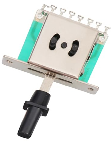 3-gang Gitarren Tonabnehmer Schalter aus Legierung, Silber, 2 Stück | Ersatzknöpfe für Elektrische Gitarren, Passend zum Tonabnehmer, Kompaktes, Präzise Bedienung