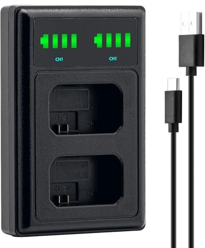 Marveleese Ladegerät für Akku NP-FW50 (USB Dual) - kompatibel mit Sony ZV-E10 ILCE Alpha 6000 6100 6300 6400 6500 A33 A35 A37 A55 | 7 7II 7R 7RII 7S II III | DSC RX10 | NEX usw