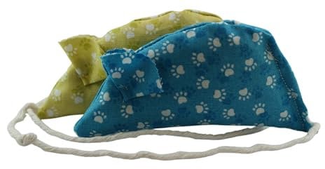 Molly's Mice Pawprints on Yellow and Blue Pack of 2 Catnip Mice (2025)