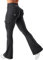 YEOREO Damen Flare Leggings mit 4 Pockets Invisible Scrunch Butt Sport Leggings High Waist Schlaghosen Workout Seamless Push Up Blickdicht Yoga Gym Legging Schwarz M