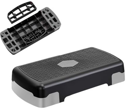 Aerobic Stepper, höhenverstellbar, stabiles ABS-Stepboard mit 3 Erhöhungen, rutschfest für -Fitnessstudio, Cardio-Fitness, Krafttraining und Ganzkörperübungen