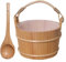 CUBO DE SAUNA DE MADERA CON CLACE - Accesorios de spa Kit 6L en abeto natural, mango largo para baño de vapor, hammam, sauna seca o ducha en casa
