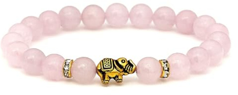 BERGERLIN Naturstein Elefant Armband Damen Herren, Edelstein, 8mm