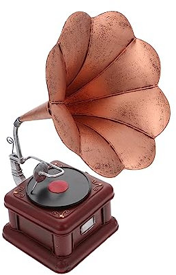 TOPPERFUN Retro Phonograph Model Desktop Ornament Vintage Phonograph Prop Small European Style Retro Home Decoration