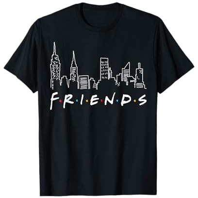 Friends TV Show Skyline Logo NYC Vintage 90s Fan Sitcom Nerd T-Shirt