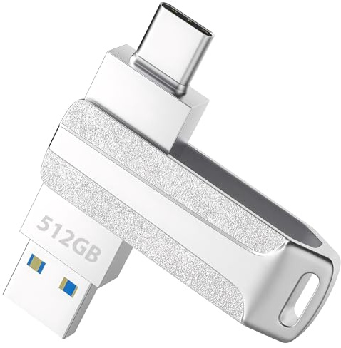 512 GB Clef USB C Clé USB pour Smartphone (Type C & USB 3.0) Vitesses de Cle Usbc Pivotant Conception pour Android, Tablettes, Mac, Windows, Plug and Play