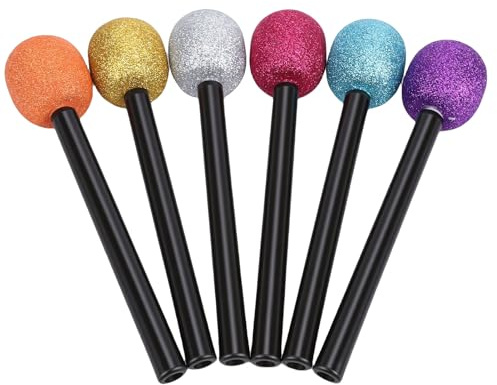 Fafeicy 6pcs Glitter Microphone Props, Plastic Singing Toys for Kids, Unique Stage Performance Accessories for Birthday Parties