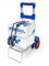 Relaxdays Carrello Portapacchi, Carrellino da Trasporto con Ruote, Trolley Porta Pacchi Pieghevole, in Alluminio, Blu