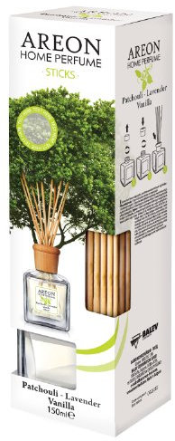 Areon Reed Diffuser/Patchouli, Lavender & Vanilla / 150 ml / 1 Verpackung/Parfüm für zu Hause oder für Büro, langdauernde Aroma, Schilfsticksatz für Diffuser