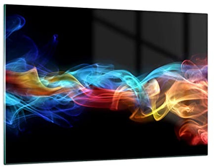 Wandbilder Dekoration Wohnzimmer Abstrakt luft bunt figur Bilder auf Glas 120x80cm Glasbild Schlafzimmer Küche Deko Wand Kunstdruck Art Groß XXL Wanddeko Bild im Glas Modern Wall Decor GAA120x80-2171