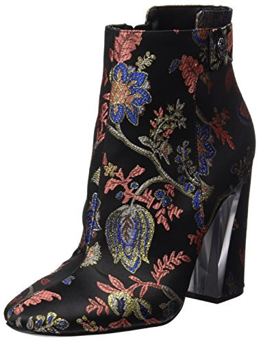 Guess Eleda2, Stivali alla Caviglia con Tacco Donna, Nero (Floral Pattern), 35 EU
