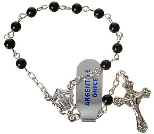 Holyart Zehner Rosenkranz Silber und Onyx