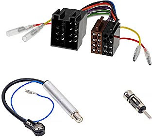Audioproject A218 - Auto-Radio Radio-Adapter Einbau-Set - VW Seat Skoda Opel - Klemme 15 + 30 steckbar Verlängerung - 2 x ISO DIN Antenne-Adapter