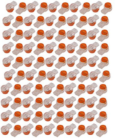sourcing map 100Stk Kunststoff K1 2 Port Gel Splice UY Kabelverbinder Draht Verbindung Orange DE de