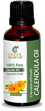 Calendula Oil | Pot Marigold Oil (Calendula Officinalis) Carrier Oil 100% Pure Natural Undiluted Uncut Therapeutic Grade Oil 0.51 Fl.Oz