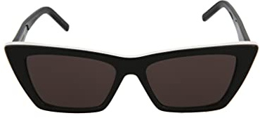 SAINT LAURENT Womens SL 276 MICA-006 53 Woman ACETAT Sunglasses, Black-White-Grey