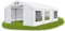 Das Company Partyzelt 4x7m - Wasserdicht - Weiß mit Bodenrahmen & Dachverstärkung - 580g/m² PVC Plane - Modular Gartenzelt Summer Plus - Hochwertig & Robust