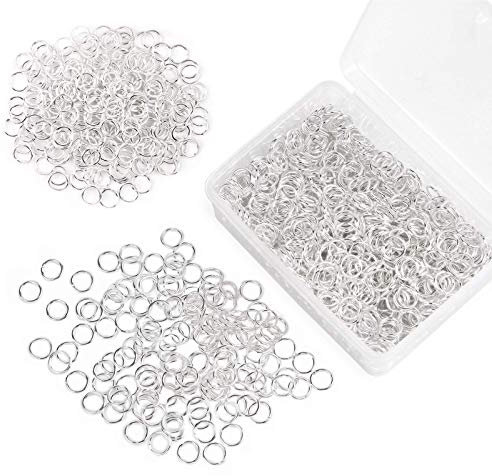1200 Stücke Spaltringe für Schmuck, Edelstahl Biegeringe, Silber Spaltringe, Kettenringe, Verbindungsringe mit Plastik Box für Schmuckherstellung, Halskette, Armband Diy(0.35inch×0.28inch)