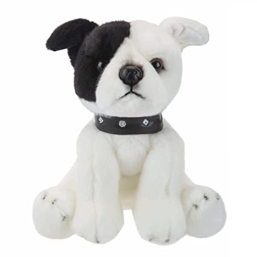PMS VFM – Staffordshire Plüschtier Weißer Staffordshire Bull Terrier Hund 30 cm weiches Spielzeug – super Flauschige, luxuriöse lebensechte Stofftier-Teddy – Natural World Collection