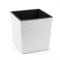 Gordanluk Low Flowerpot Square Textured Flowerpot with internal liner indoor plant pot large plant pots outdoor plant stand (White, 30 x 30 x 31cm)
