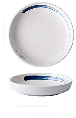 Platos de Postre Placas de porcelana de porcelana redonda de 8 pulgadas, aperitivo pintado a mano Ensalada Pasta Placas de pasta, microondas Caja fuerte Placas de almuerzo postres Vajilla para gastron