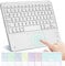 Bluetooth Keyboard with Touchpad,Wireless Mini Keyboards Tablet 7 Colors Backlit Compatible with Windows/Android/iOS, Stable Connection Keyboard for iPad,iPhone,Samsung,Huawei,Xiaomi,White