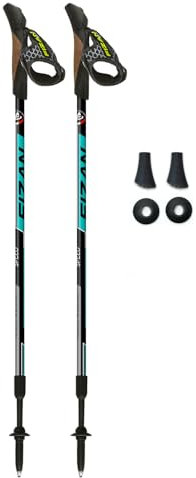 FIZAN Nordic Walking Stöcke, Walking-stöcke | Längenanpassung 75-125 cm | Nordikwalking, Walkingstöcke | Speed S23 7524 | Blau