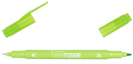 Tombow TWINTONE-50 Marker mit Doppelspitze, Limettengrün