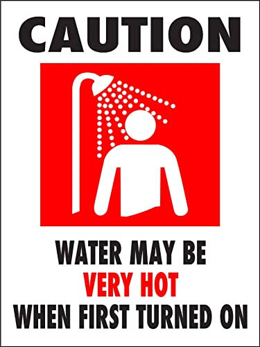 452 Warnschild Vorsicht Wasser Kann Beim Ersten Einschalten Sehr Heiß Sein Retro Metallschild Personalisierte Metall Wandschild 20X30Cm, Tin Sign