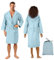 JEMIDI Peignoir de bain homme - Robe sortie de bain en microfibre avec capuche ceinture - Peignoir bain femme unisexe douche plage piscine