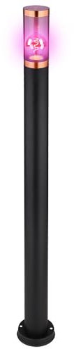 Globo Sockelleuchte RGB Außen Pollerleuchte Stehleuchte Edelstahl, Sensor Fernbedienung dimmbar, Kupfer rauch, RGB LED 8,5W 806lm warmweiß